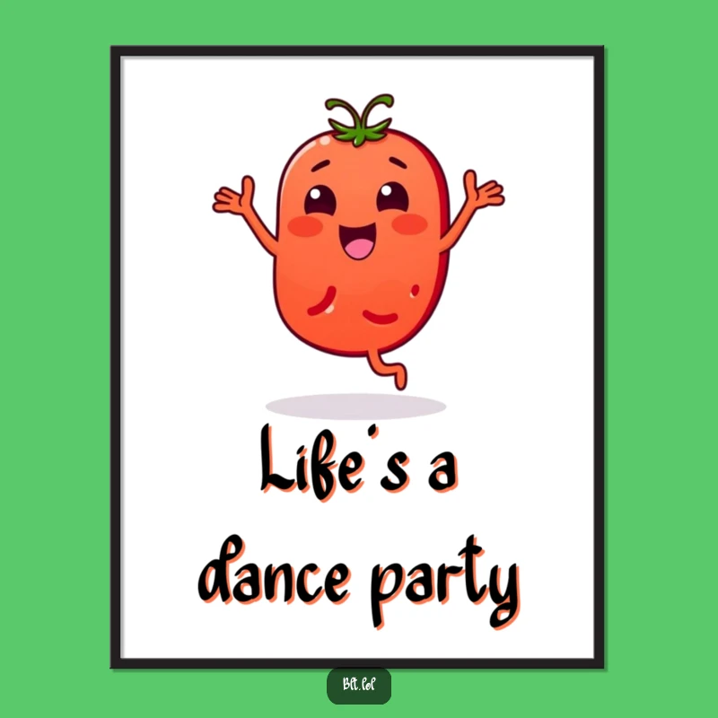 Funny Bouncy Tomato Slice Digital Art - Energetic Veggie Printable for Cheerful Walls