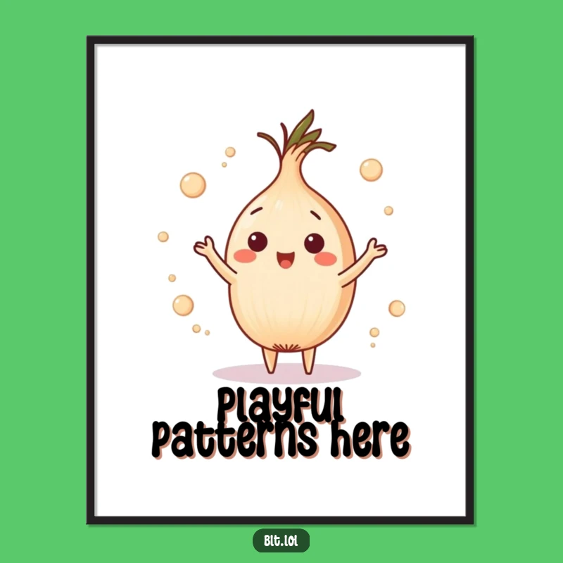 Funny Onion Ring Juggling Digital Art - Playful Foodie Print Gift