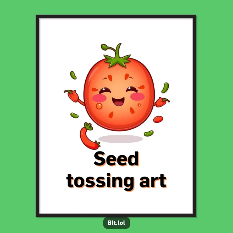 Funny Tomato Juggling Seeds Digital Print: Instant Hilarious Decor!