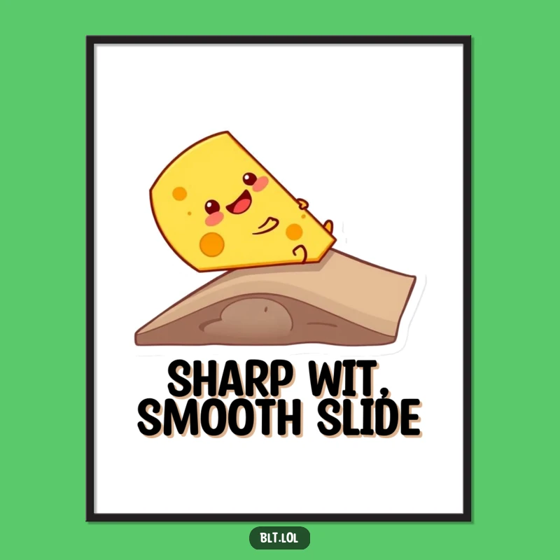 Funny Cheese Ramp Slide Digital Art: Instant Dairy Humor for Walls & Gifts