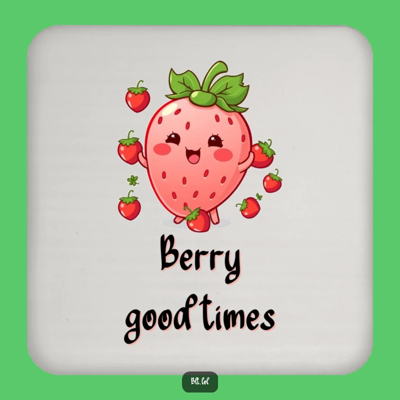 Funny Kawaii Strawberry Juggling Coasters: Protect Surfaces with Berry Fun