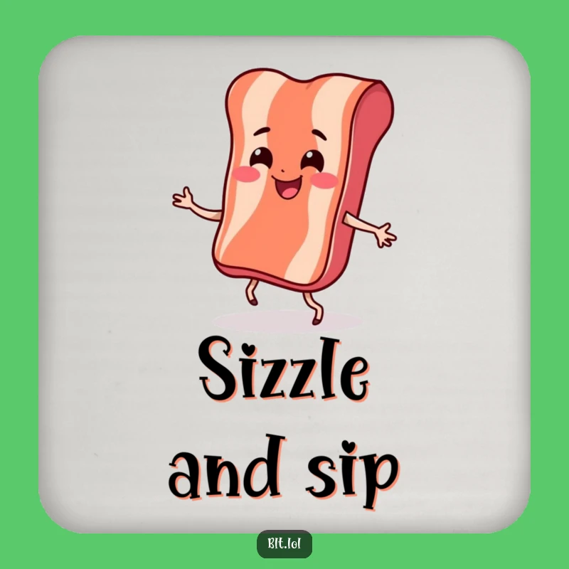 Funny Bacon Dance Coaster: Protect Surfaces with Breakfast Fun, Ideal Funny Gift!