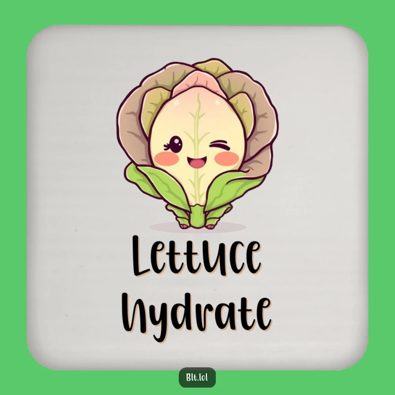 Funny Blushing Lettuce Coaster Set Protect Surfaces Winking Vegetable Gift