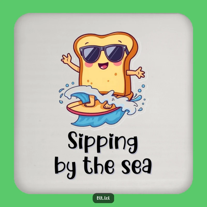 Funny Bread Surfer Drink Coasters: Protect Surfaces with Beach Humor & Gift Ideas