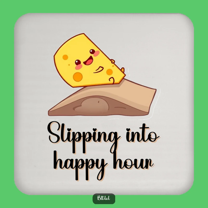 Funny Cheese Ramp Slide Drink Coasters: Protect Surfaces with Cheesy Humor & Gift Ideas