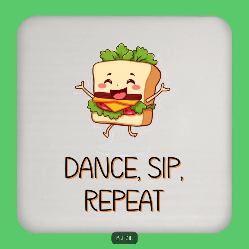 Funny Dancing BLT Sandwich Drink Coaster: Wobbly Lettuce Surface Funny Gift