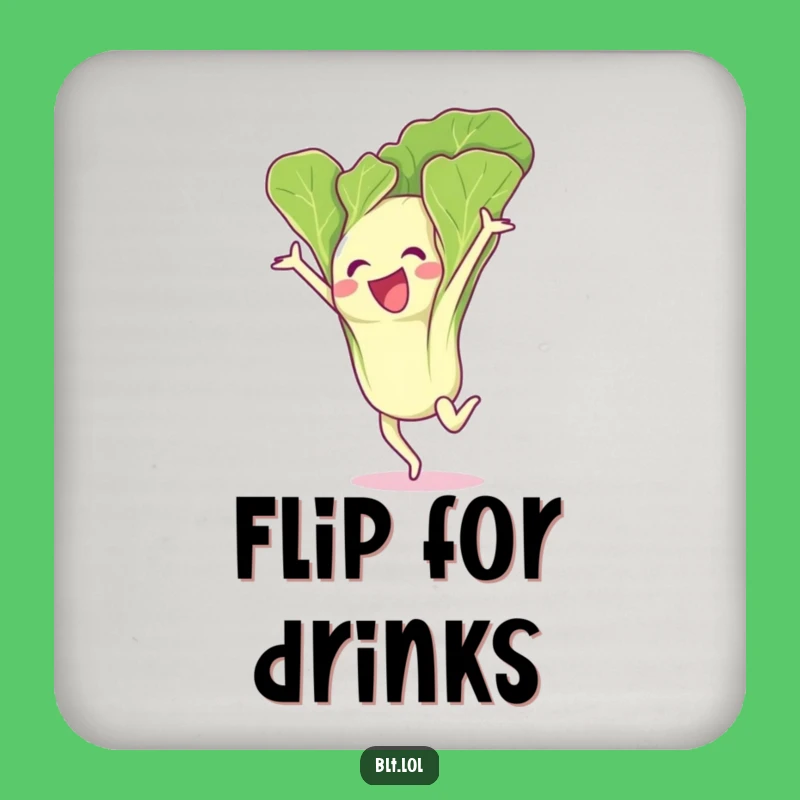 Funny Excited Lettuce Leaf Gymnastics Flip Coaster - Protect Surfaces with Flair