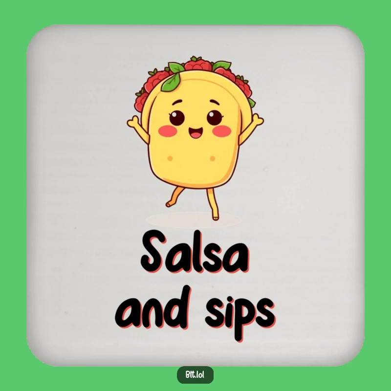 Funny Kawaii Taco Salsa Dancer Coasters: Protect Surfaces with Fiesta Fun