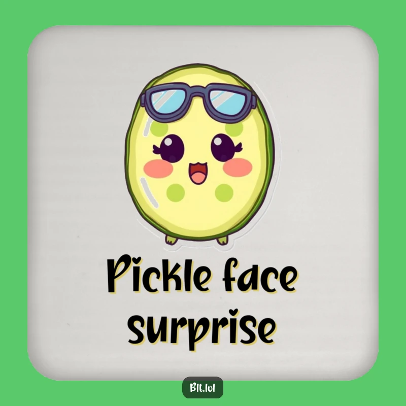 Funny Surprised Pickle Slice Goggles Coaster - Protect Tables with Shock