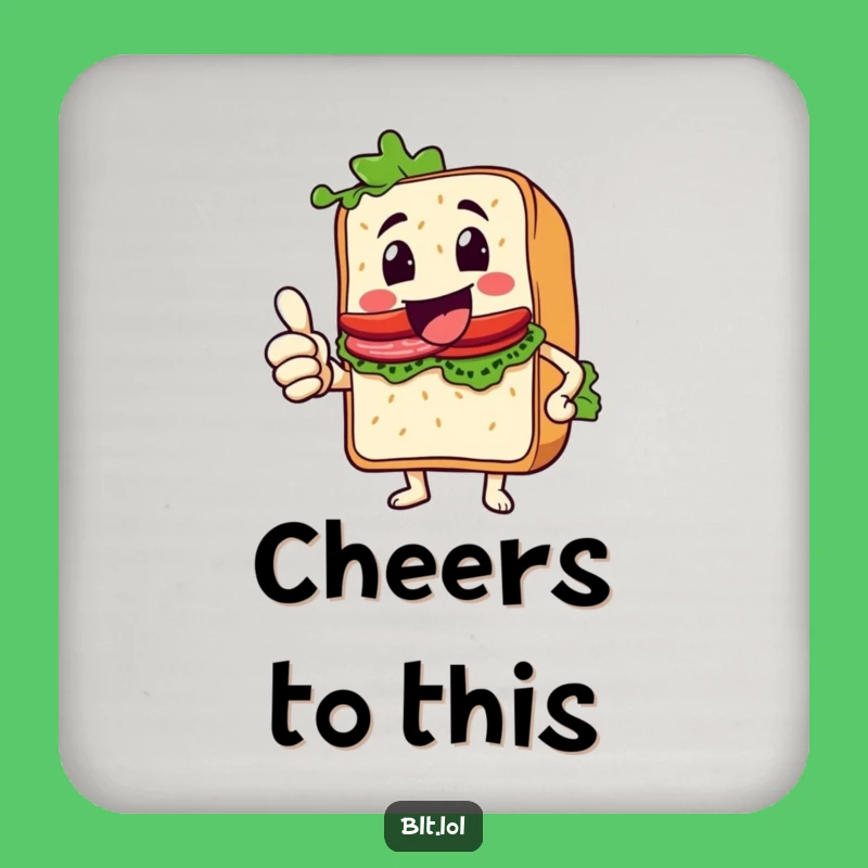 Funny Thumbs Up BLT Sandwich Coasters - Positive Protection for Your Surfaces