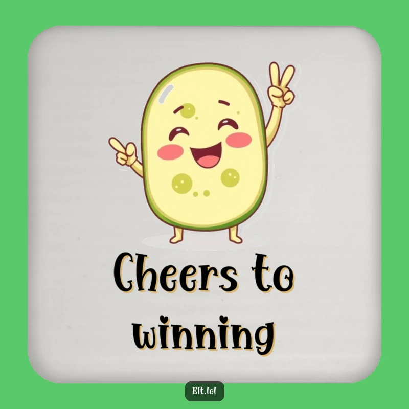 Funny Victorious Pickle Slice Drink Coaster - Protect Surfaces with Humor