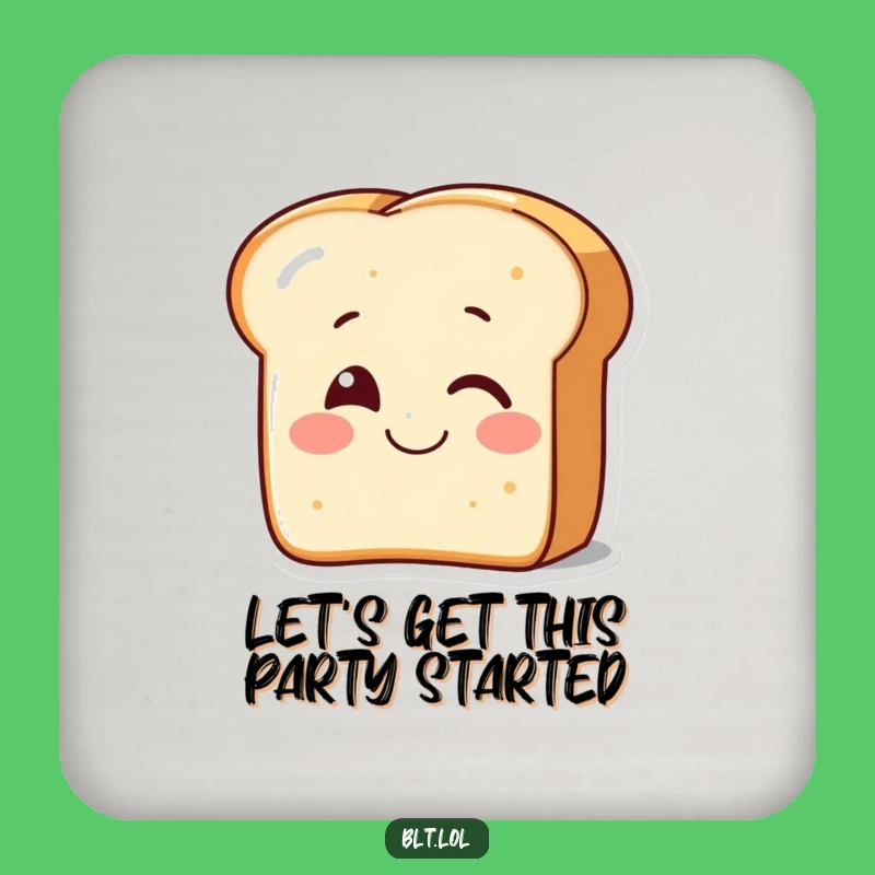 Funny Winking Bread Coaster - Smiling Toast Drink Protection Gift