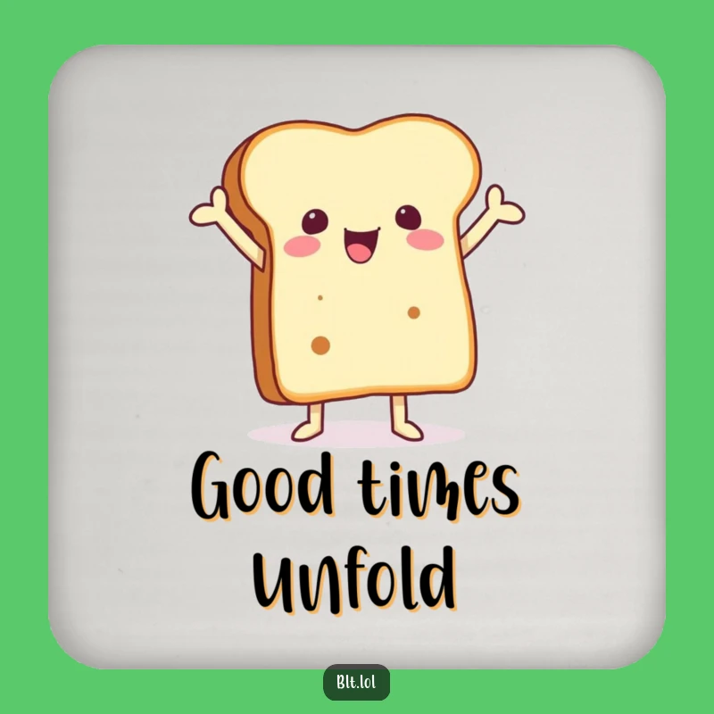 Funny Bread Coaster Set - Cheerful Anthropomorphic Foodie Drink Protection Gift