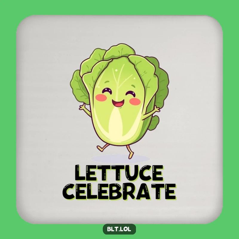 Funny Lettuce Jig Coaster: Protect Surfaces with Dancing Veggie Humor, Ideal Funny Gift!