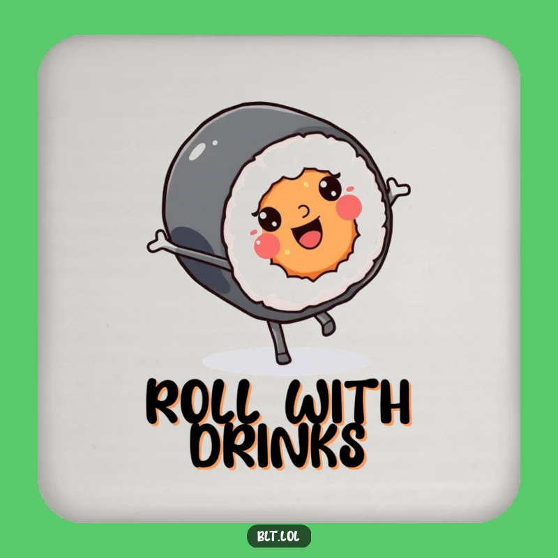 Funny Kawaii Sushi Cartwheel Coasters: Protect Surfaces with Foodie Fun