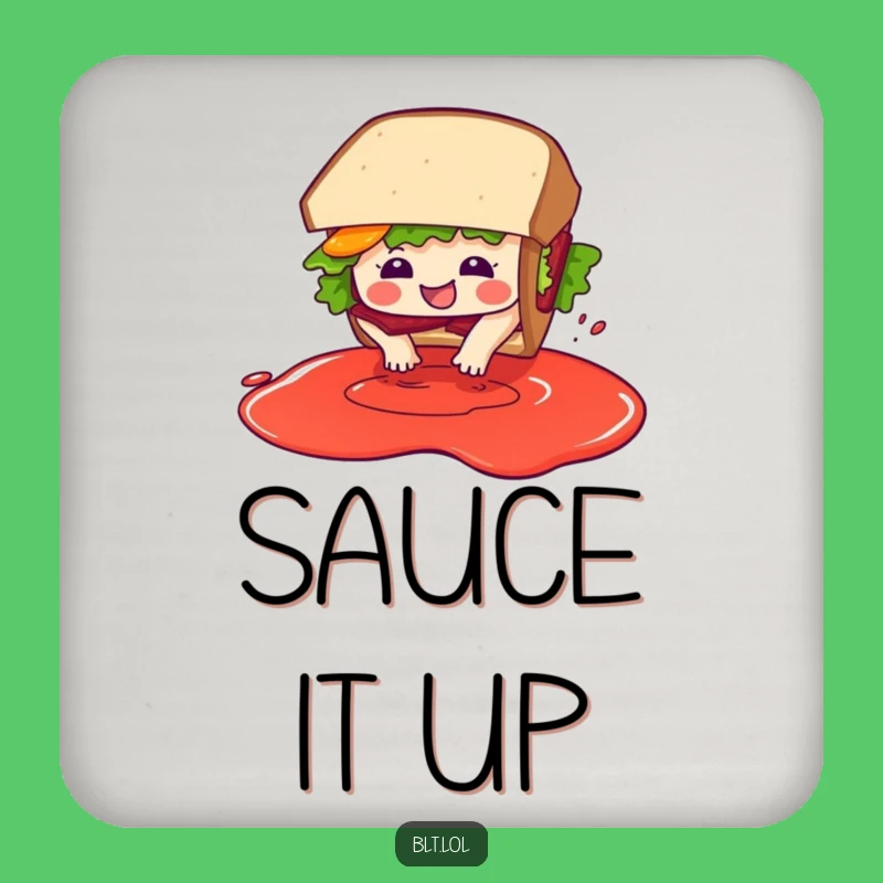 Funny BLT Sandwich Sauce Dive Coaster - Humorous Table Protection