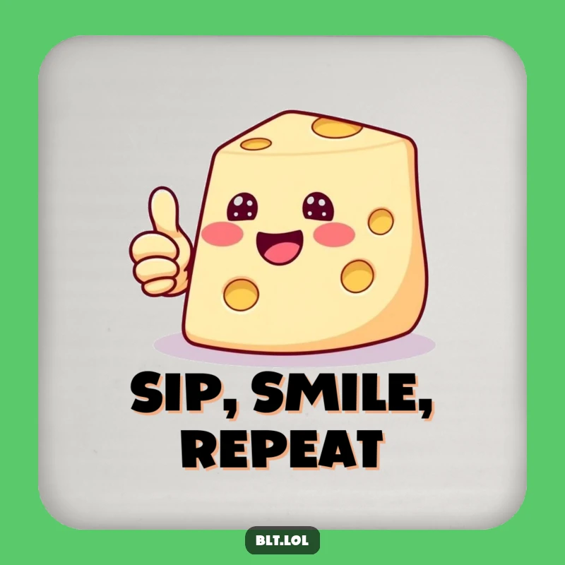 Funny Cheesy Thumbs Up Drink Coaster - Protect Surfaces with Positivity