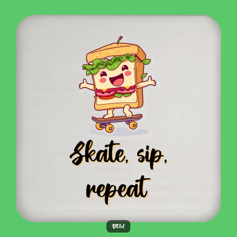Funny BLT Skateboard Sandwich Drink Coaster: Protect Surfaces with Hilarious Skater Cool