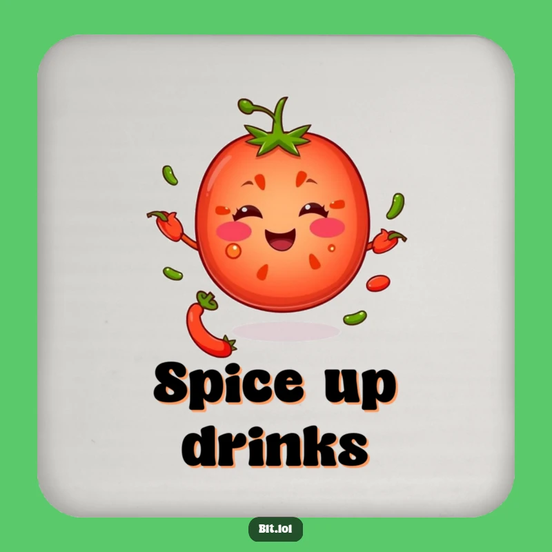 Funny Tomato Juggling Seeds Coasters: Protect Surfaces with Humor!