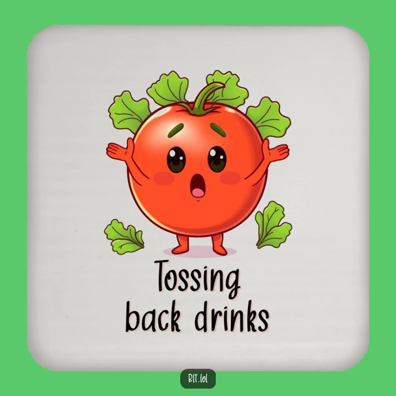 Funny Tomato Juggling Drink Coasters: Protect Surfaces with Veggie Humor & Gift Ideas