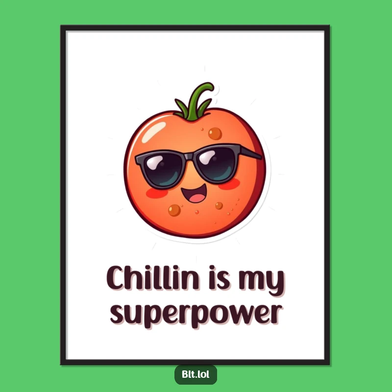 Funny Tomato Sunglasses Poster - Cheerful Cool Veggie Wall Art Gift