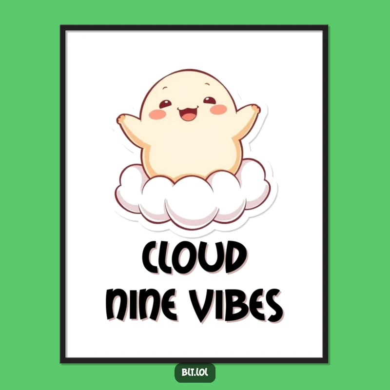 Funny Kawaii Dumpling Cloud Poster: Whimsical Wall Art for Cheerful Homes