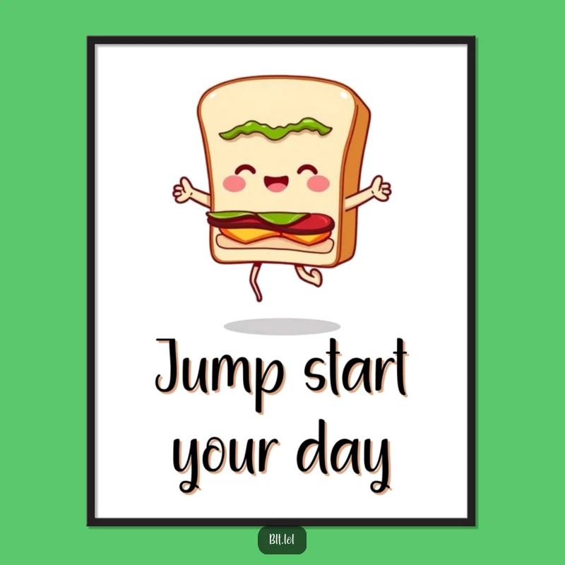 Funny BLT Sandwich Jumping Rope Poster: Bring Joyful Energy to Your Walls with Hilarious Art