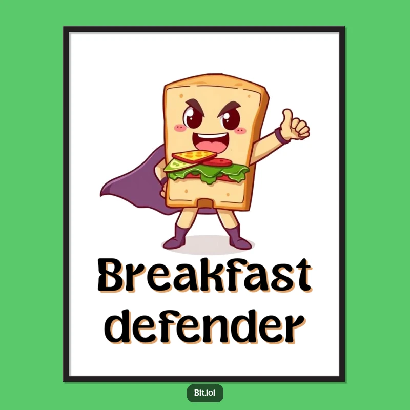 Funny BLT Superhero Sandwich Poster: Ignite Your Walls with Hilarious Heroic Vigor