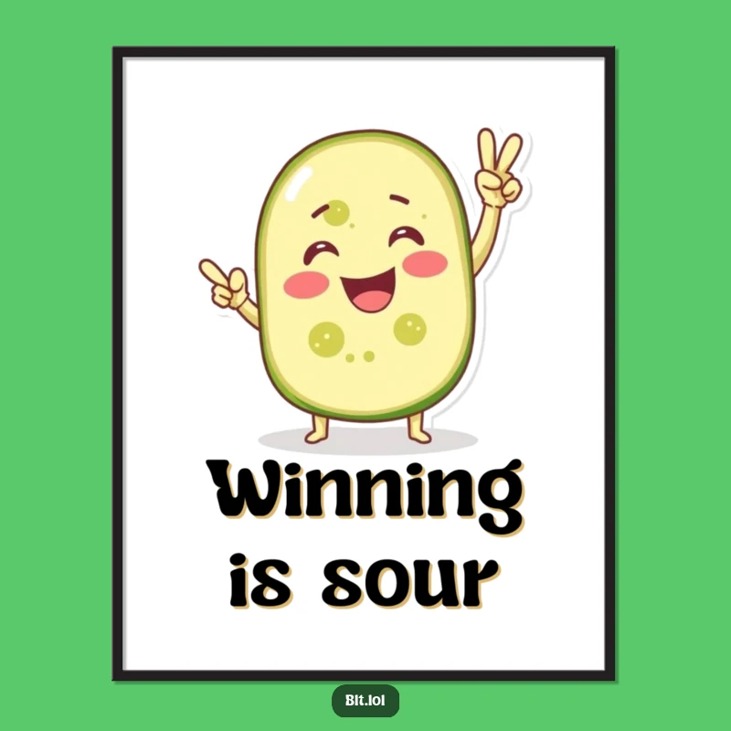 Funny Victorious Pickle Slice Poster - Celebrate Success with Dill Art