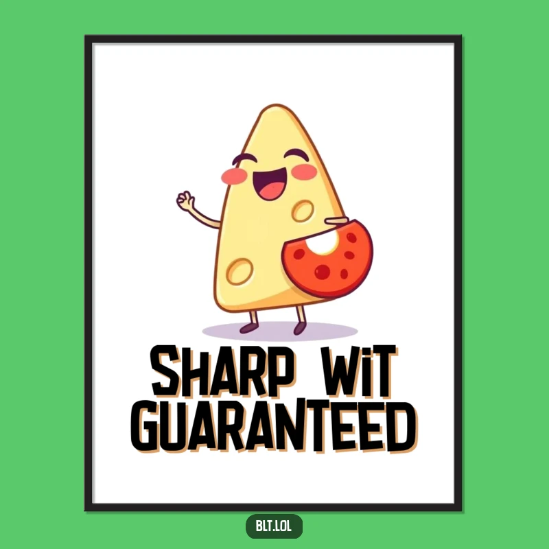 Funny Cheese Poster - Vibrant Anthropomorphic Foodie Wall Art & Hilarious Gift