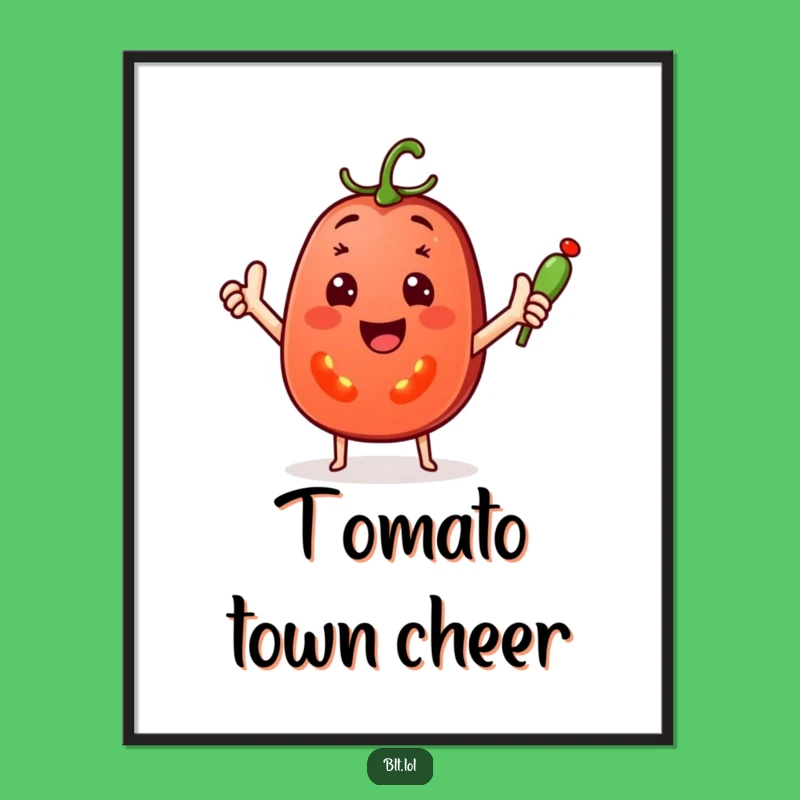 Funny Tomato Pickle Poster: Cheerful Veggie Art, Great Funny Gift for a Happy Home!