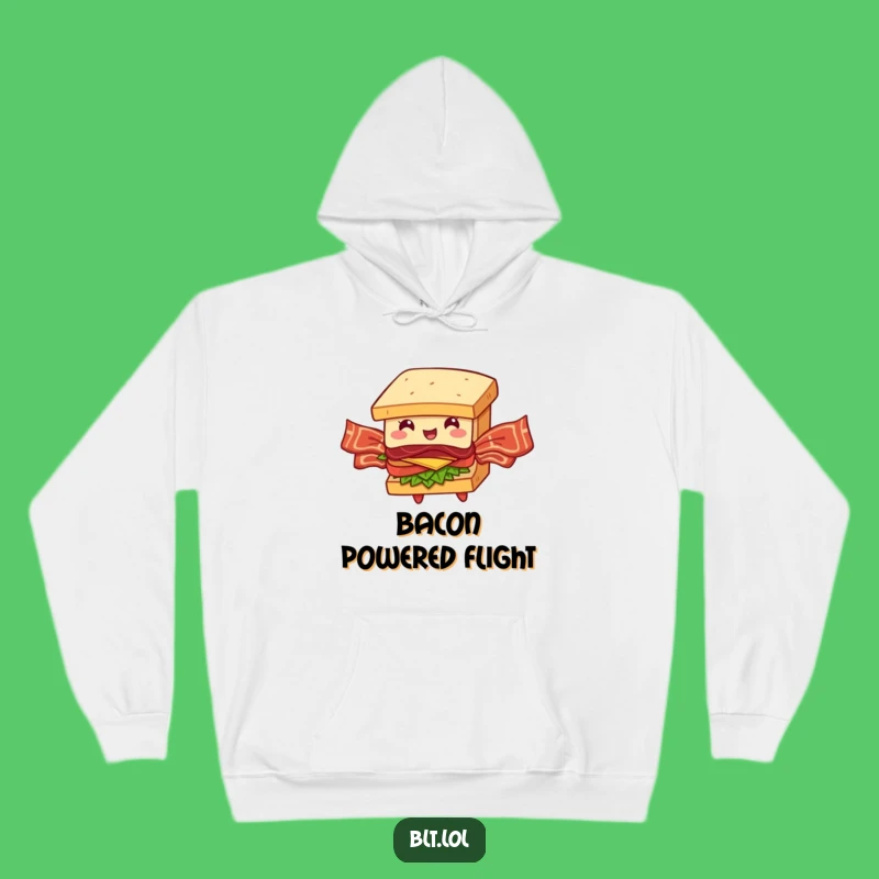 Funny BLT Sandwich Hoodie: Cozy Bacon Wings Flying Design, Perfect Gift
