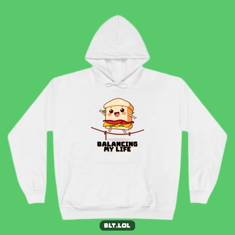 Cozy Funny BLT Tightrope Walker Hoodie - Warm & Wacky Sandwich Gift