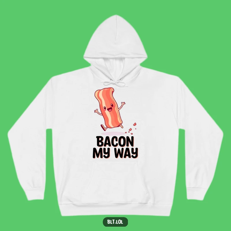 Cozy Funny Bacon Hoodie - Warm & Energetic Anthropomorphic Foodie Apparel Gift