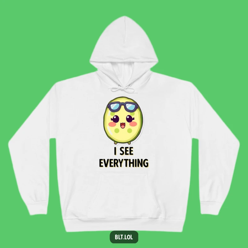 Cozy Funny Surprised Pickle Slice Goggles Hoodie - Warm & Whimsical
