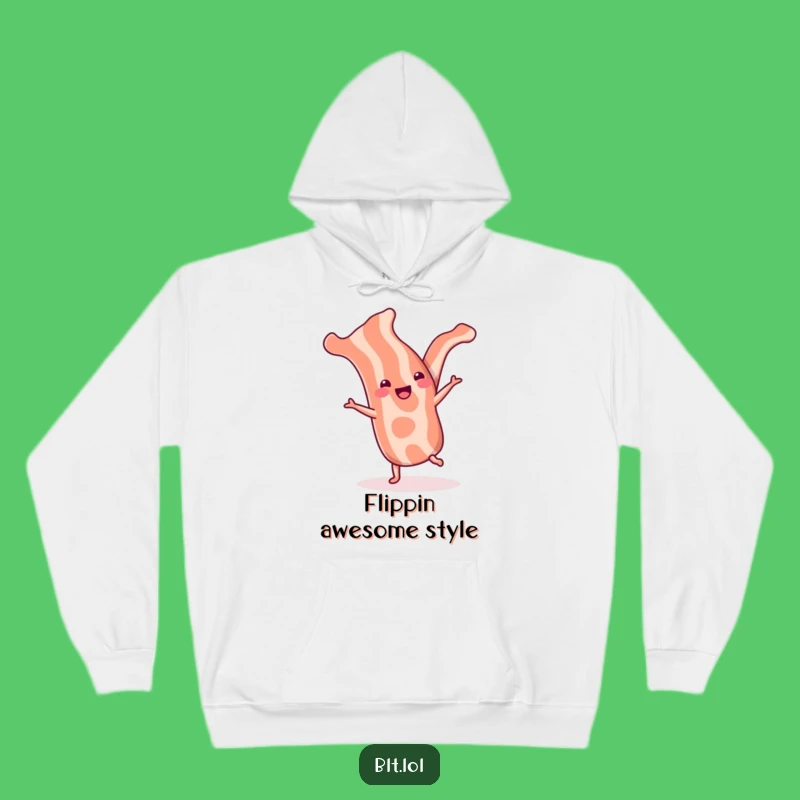 Funny Bacon Cartwheel Hoodie: Cozy & Cheerful Breakfast Apparel
