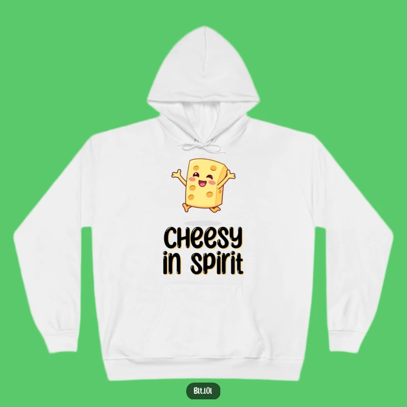 Funny Cheese Slice Hoodie Cozy Jumping Character Warm Foodie Gift