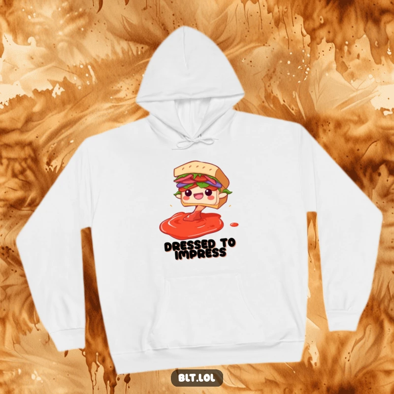 Funny Diving BLT Sandwich Hoodie: A comfortable hoodie featuring a BLT sandwich gleefully diving into an imaginary sauce pool.