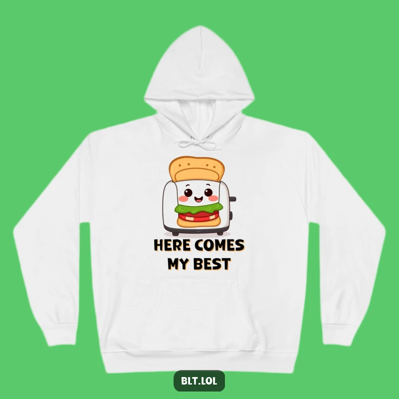 Cozy Funny BLT Toaster Hoodie: Cheerful Sandwich Character Warm Funny Gift