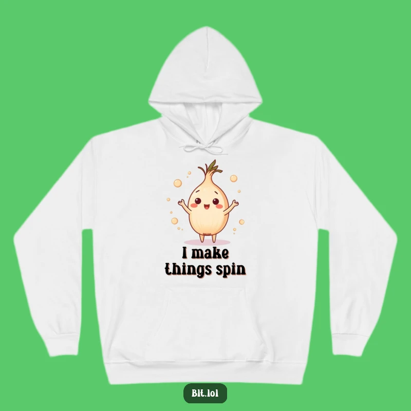 Funny Onion Ring Juggling Hoodie - Playful Cozy Foodie Gift