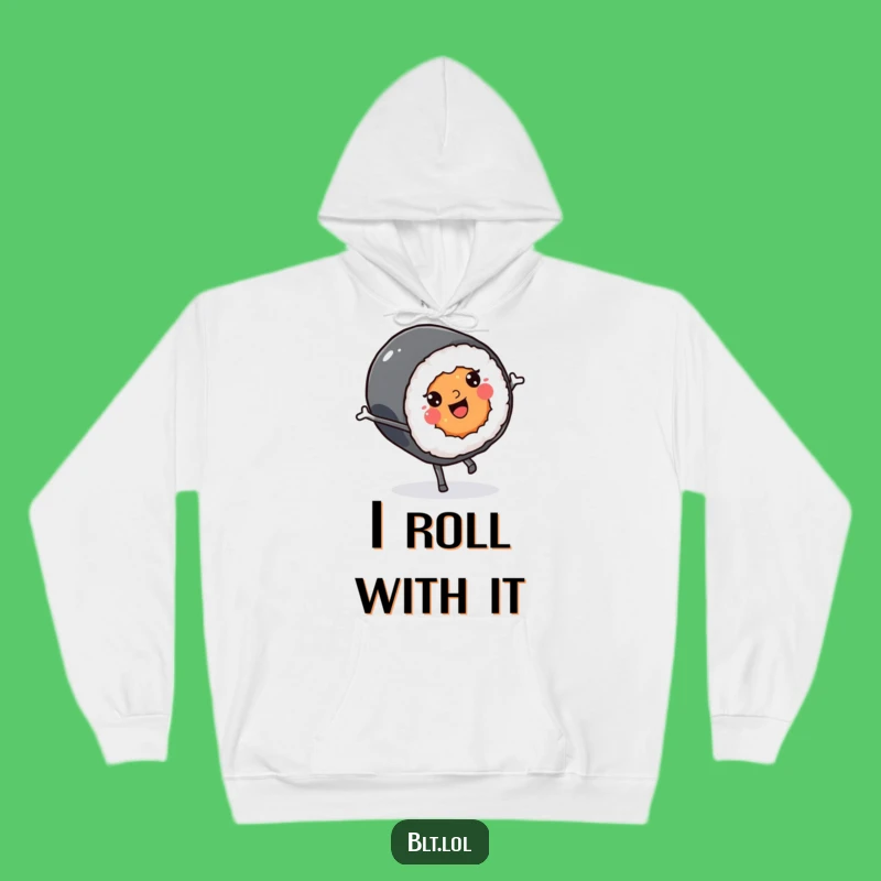 Funny Kawaii Sushi Cartwheel Hoodie: Cozy and Comical Gift for Sushi Fans