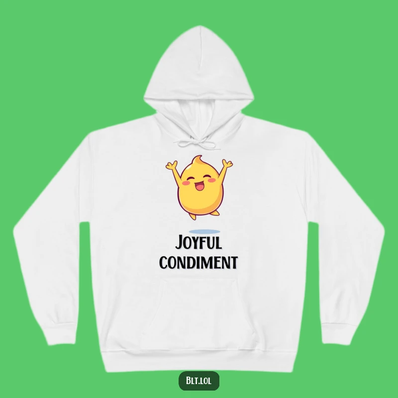 Funny Mustard Blob Leaping Hoodie: Cozy Up with Condiment Comedy!