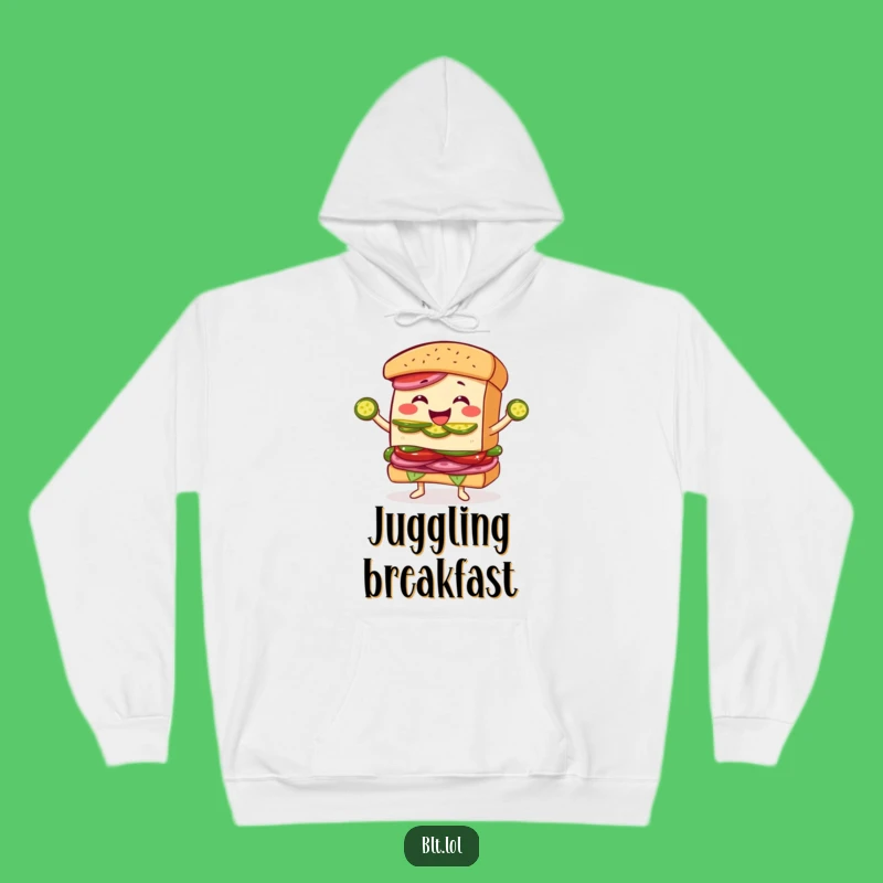 Funny Juggling BLT Sandwich Hoodie: Cozy Pickle Slice Fun, Perfect Gift
