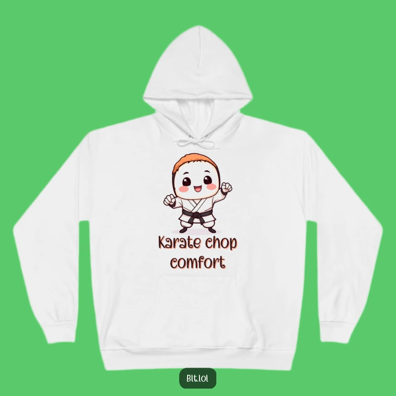 Funny Sushi Karate Chop Hoodie: Warm & Hilarious Martial Arts Apparel