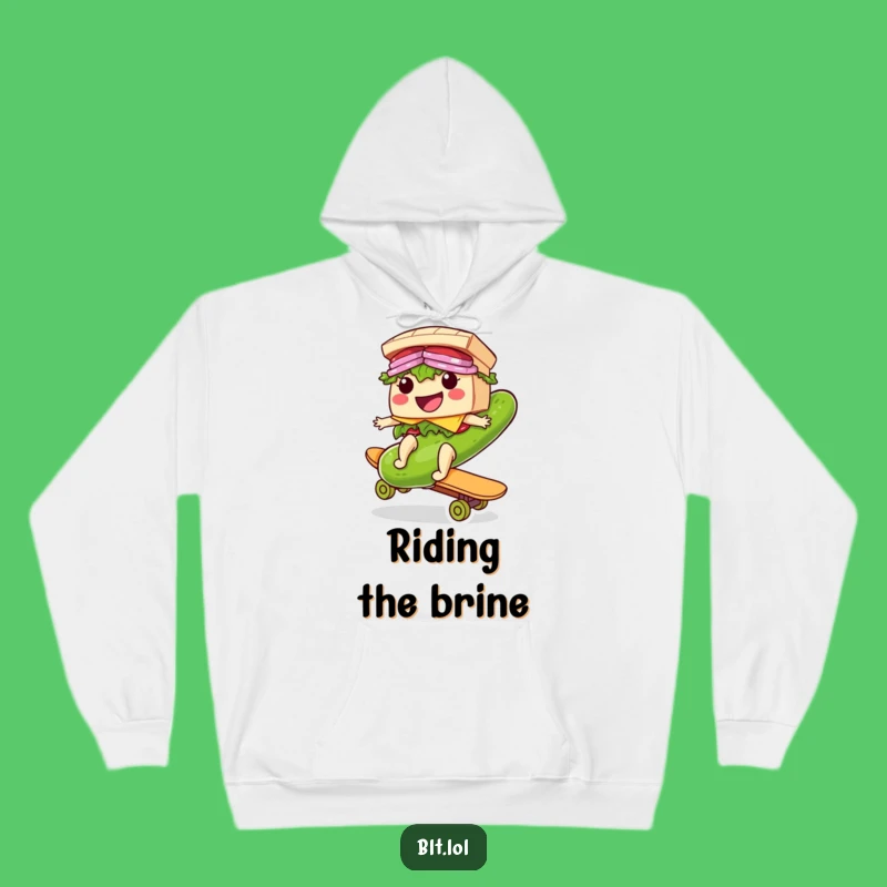 Funny Riding BLT Sandwich Hoodie: Cozy Pickle Skateboard Comfort, Perfect Gift