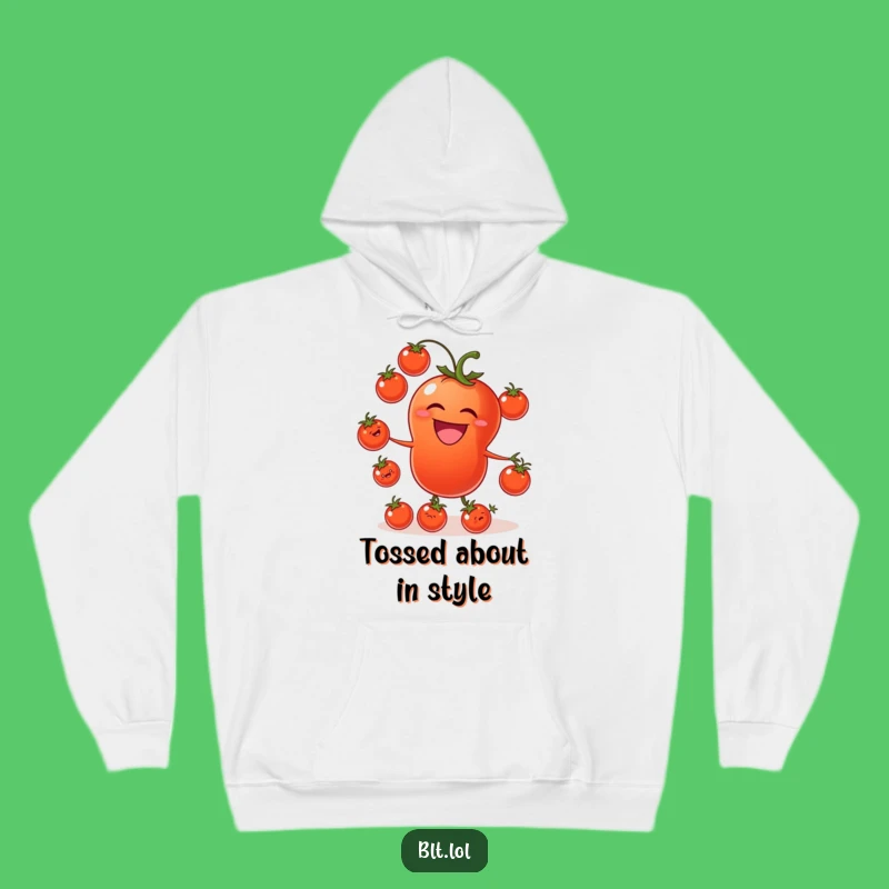 Funny Tomato Juggling Hoodie: Cozy & Hilarious Veggie Apparel