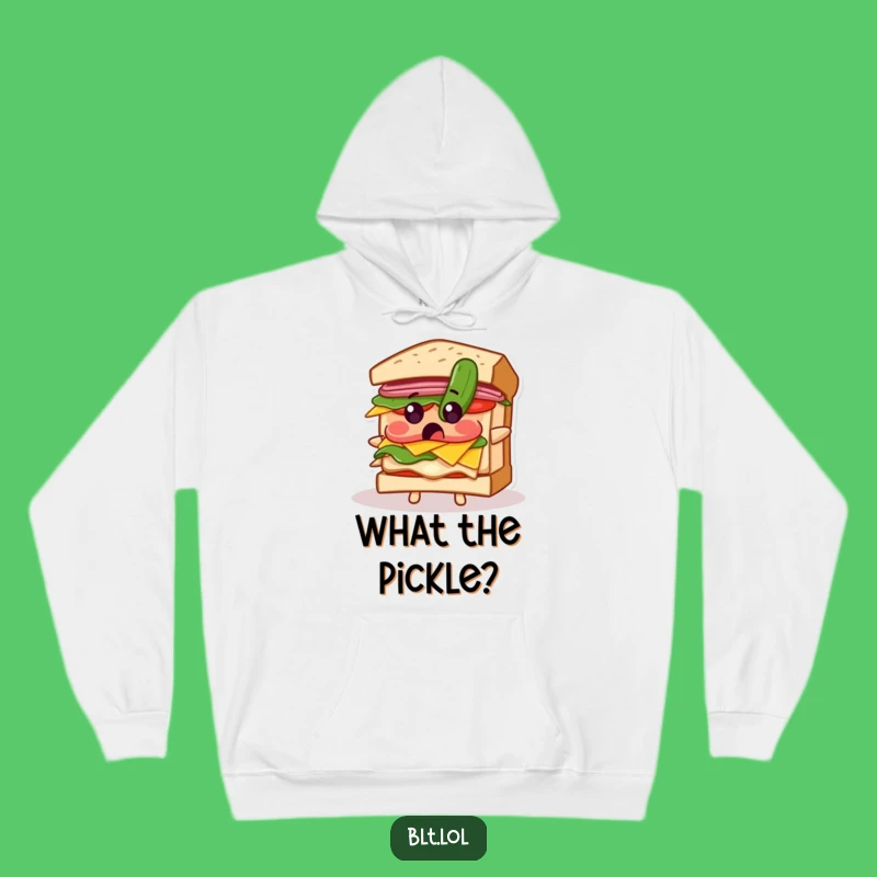Cozy Funny Surprised BLT Sandwich Pickle Hoodie: Stay Warm and Comical During Unexpected Moments