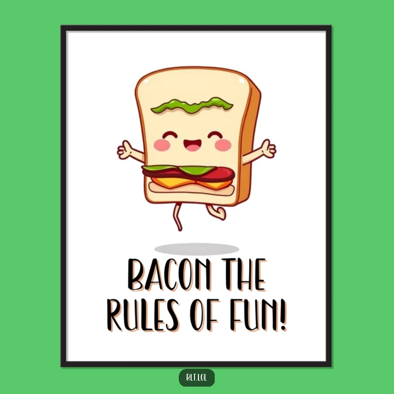 Funny Free Printable BLT Sandwich Art: Jumping Rope Character Downloadable Decor