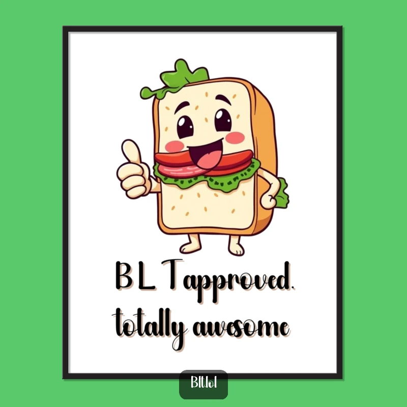 Funny Free Printable BLT Sandwich Thumbs Up Wall Art Downloadable