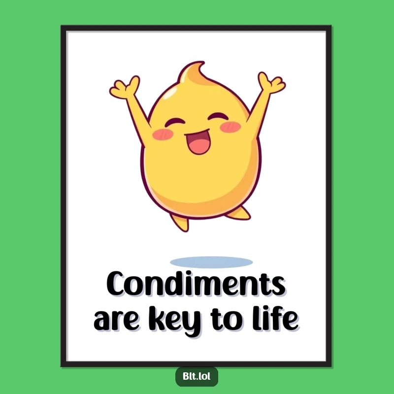 Free Printable Wall Art: Mustard Blob Funny Downloadable Decor